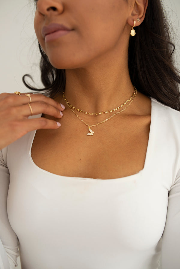 Gold Filled Butterfly Charm Necklace