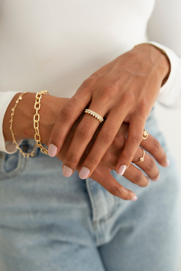 Dainty Crown Marquise Ring Adjustable