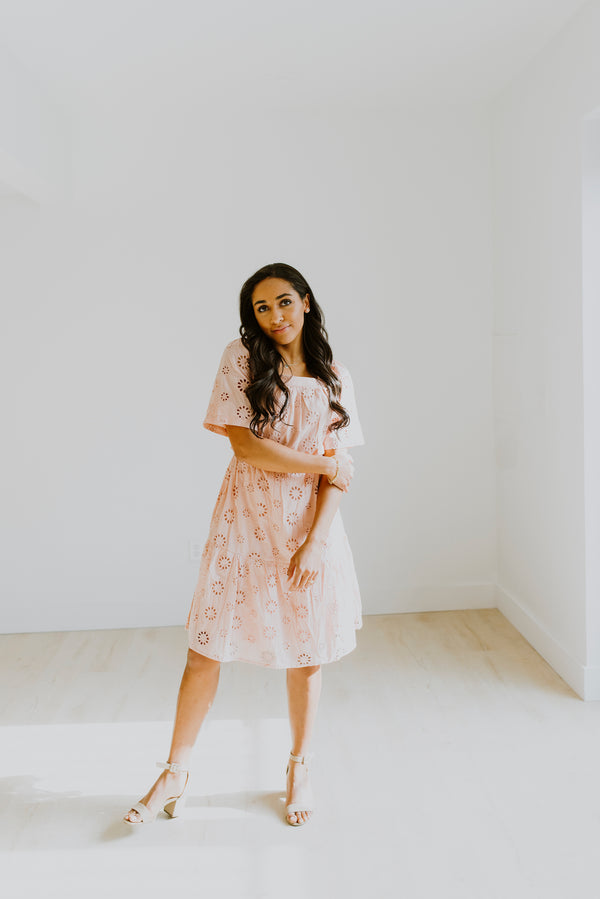 Blush Eyelet Dress