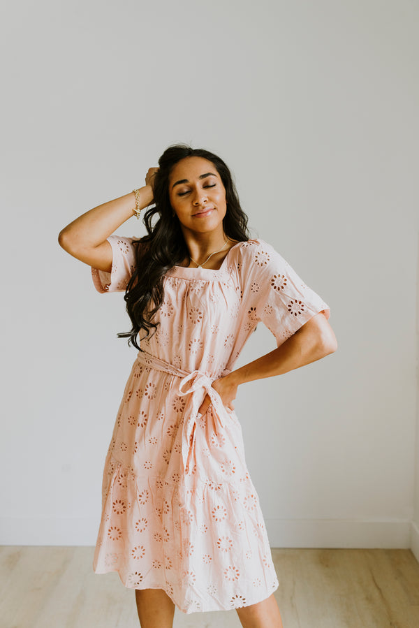 Blush Eyelet Dress