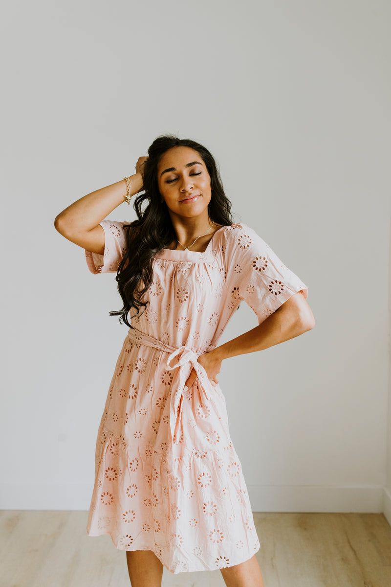 Blush Eyelet Dress