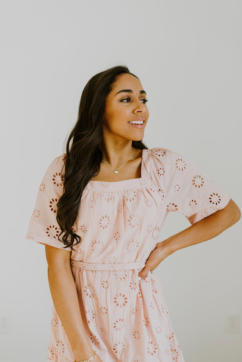 Blush Eyelet Dress