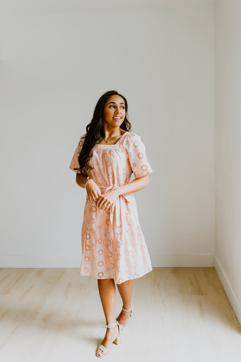 Blush Eyelet Dress