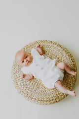 White Baby Romper