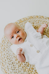 White Baby Romper