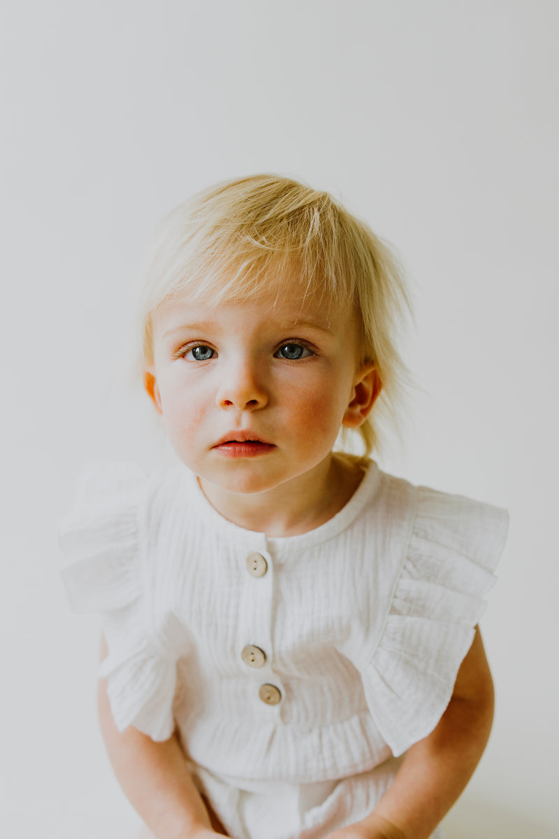 White Baby Romper