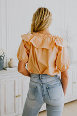 Peach Ruffle Blouse