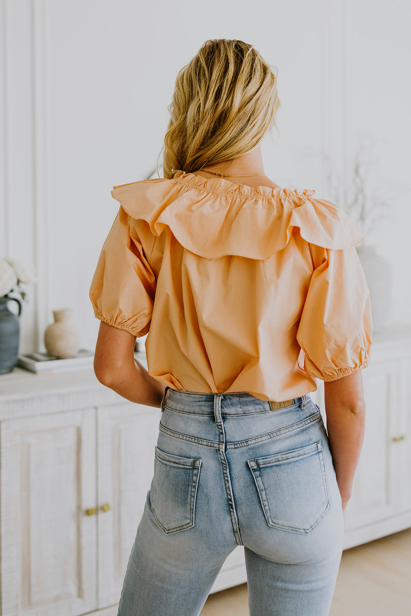 Peach Ruffle Blouse