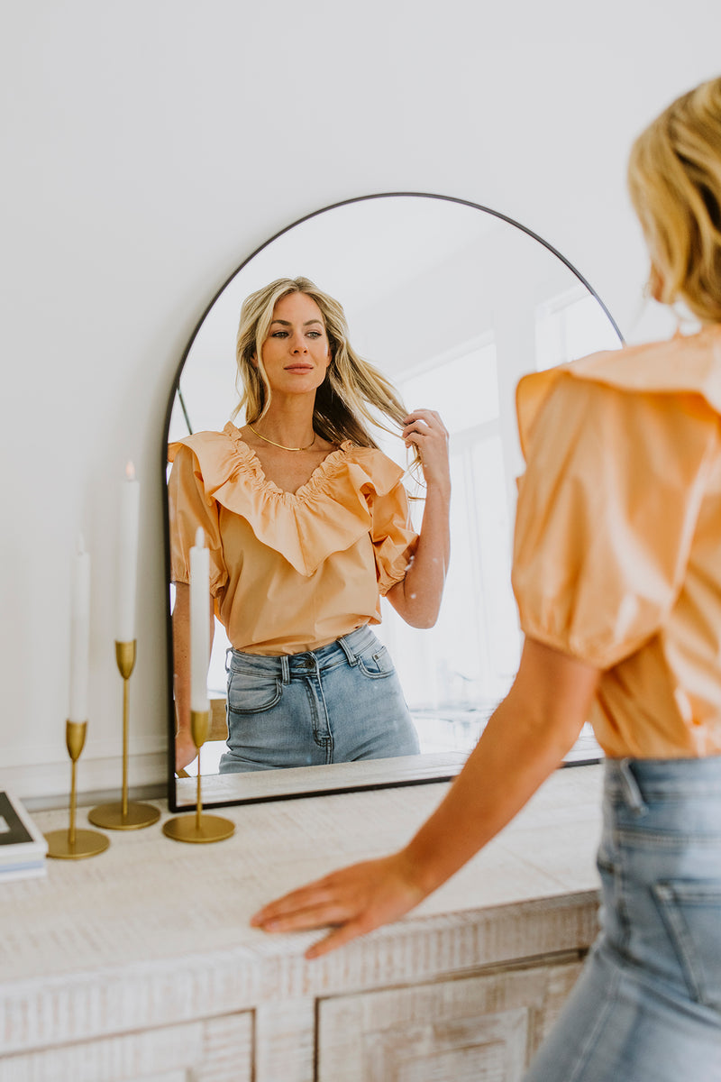Peach Ruffle Blouse