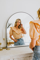 Peach Ruffle Blouse