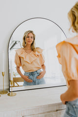 Peach Ruffle Blouse