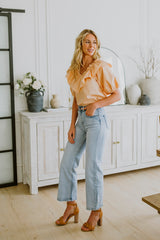 Peach Ruffle Blouse