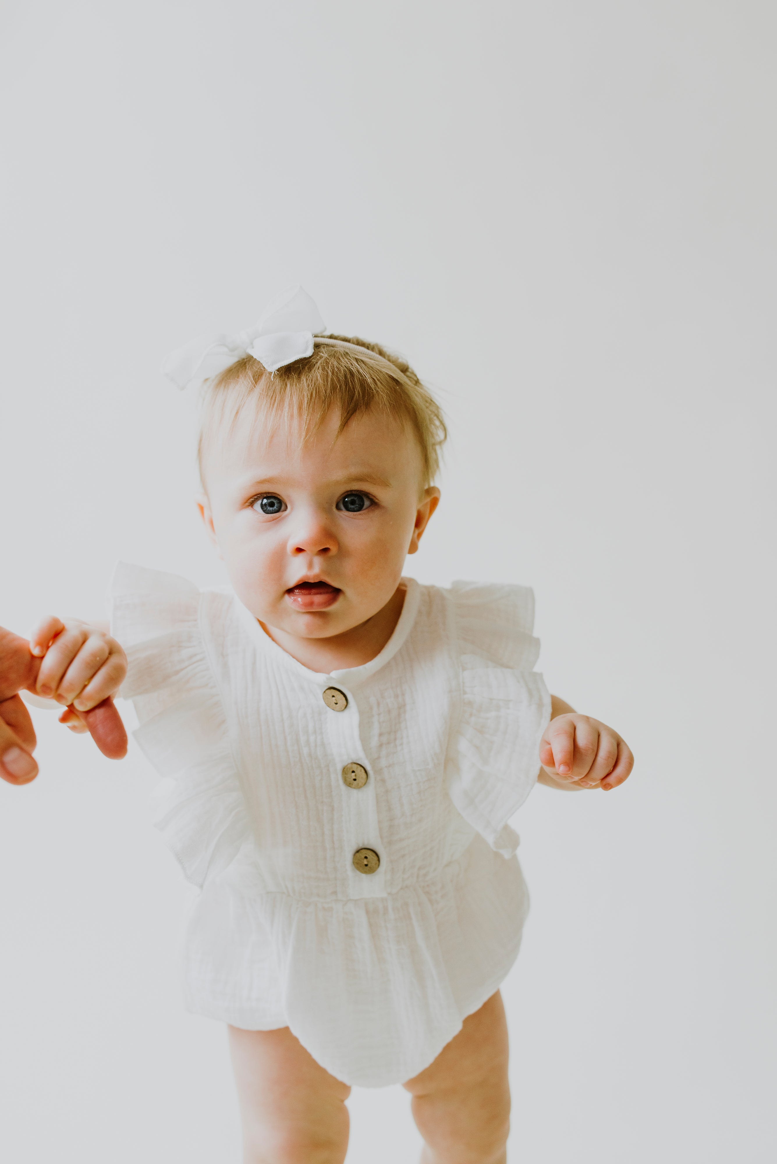White Baby Romper