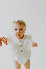 White Baby Romper