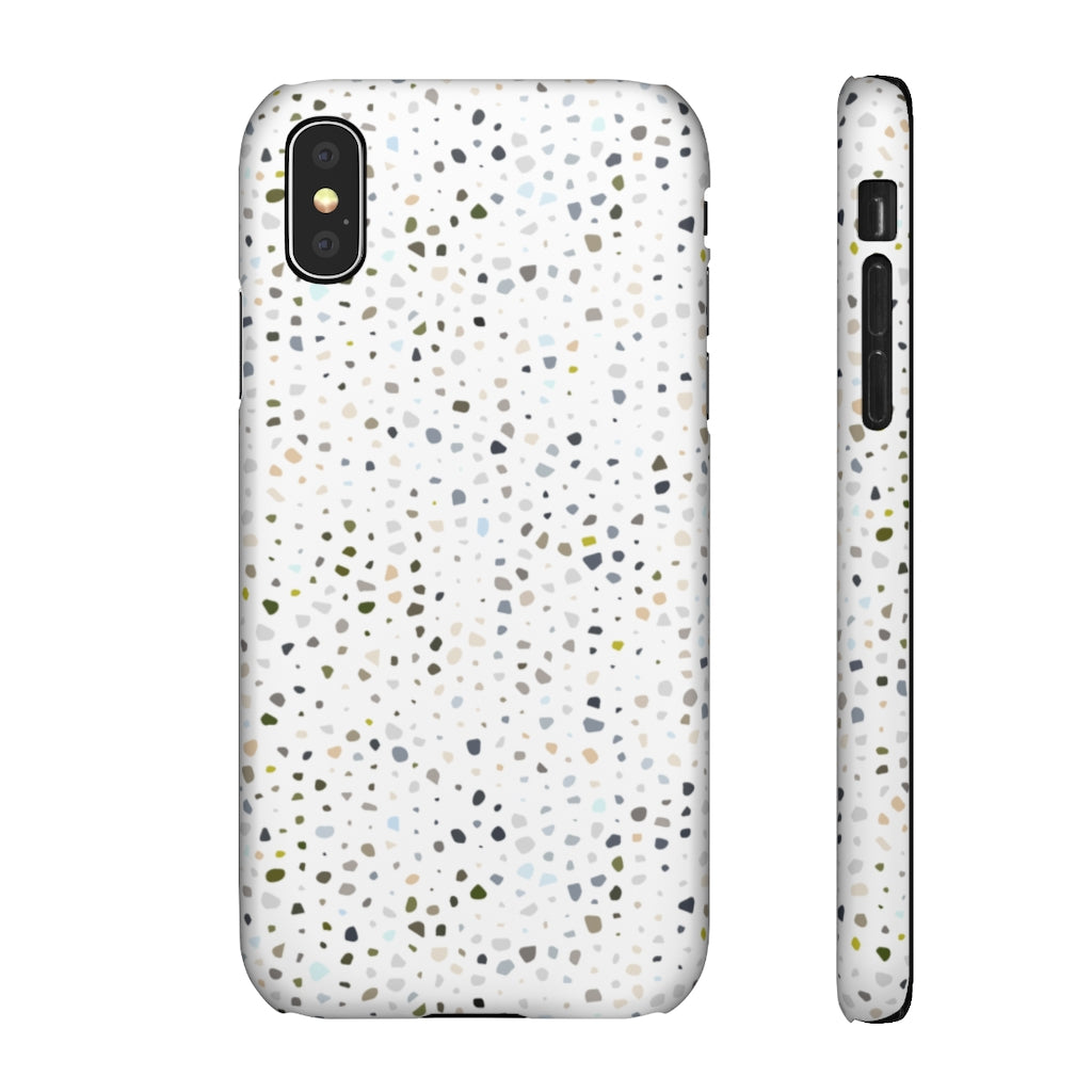 White Terrazzo Phone Case
