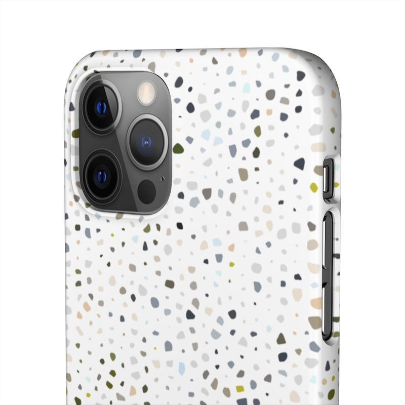 White Terrazzo Phone Case
