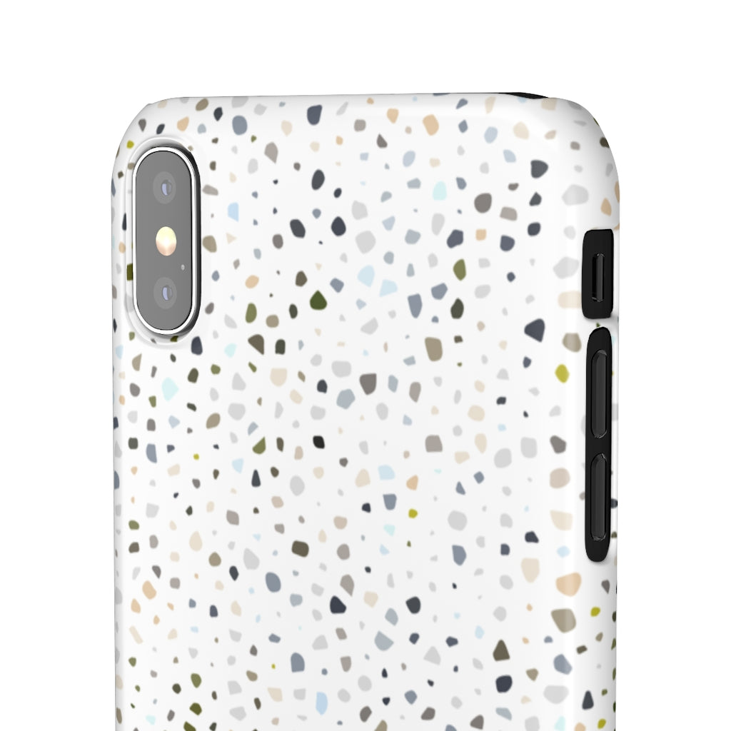 White Terrazzo Phone Case