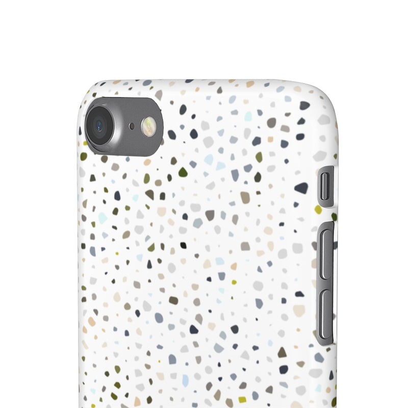 White Terrazzo Phone Case