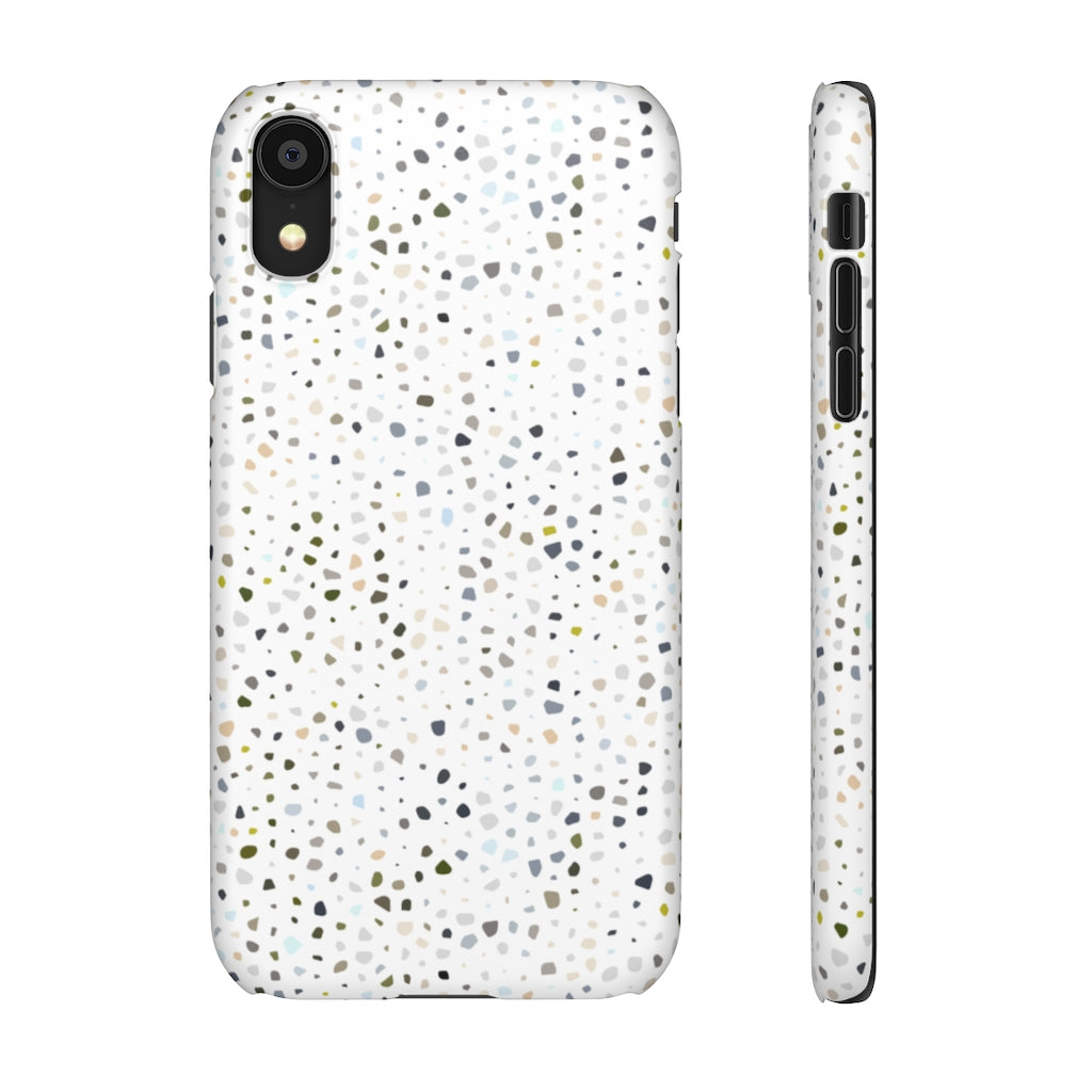 White Terrazzo Phone Case