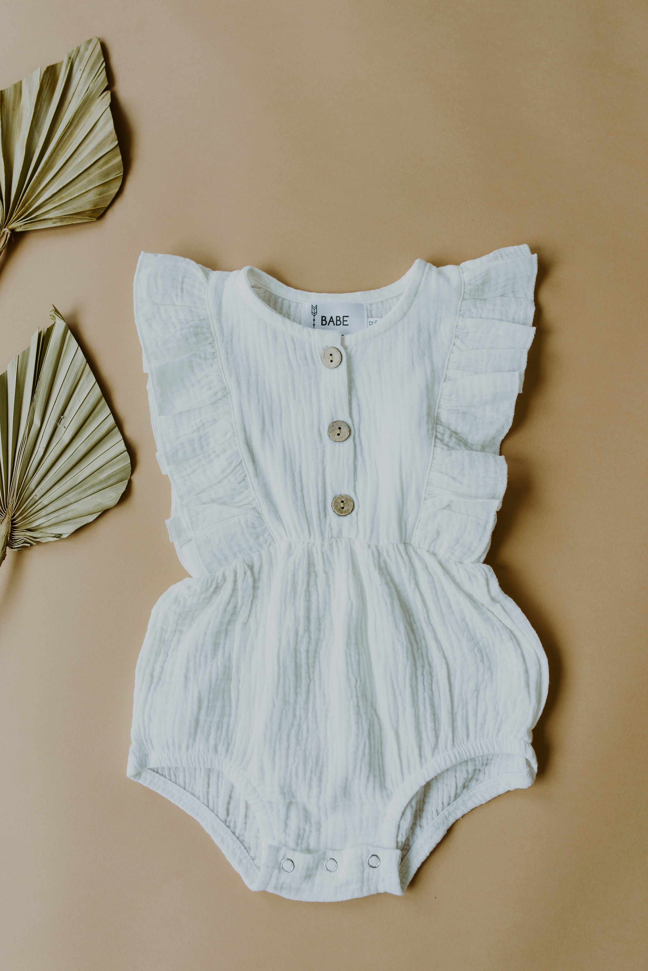 White Baby Romper