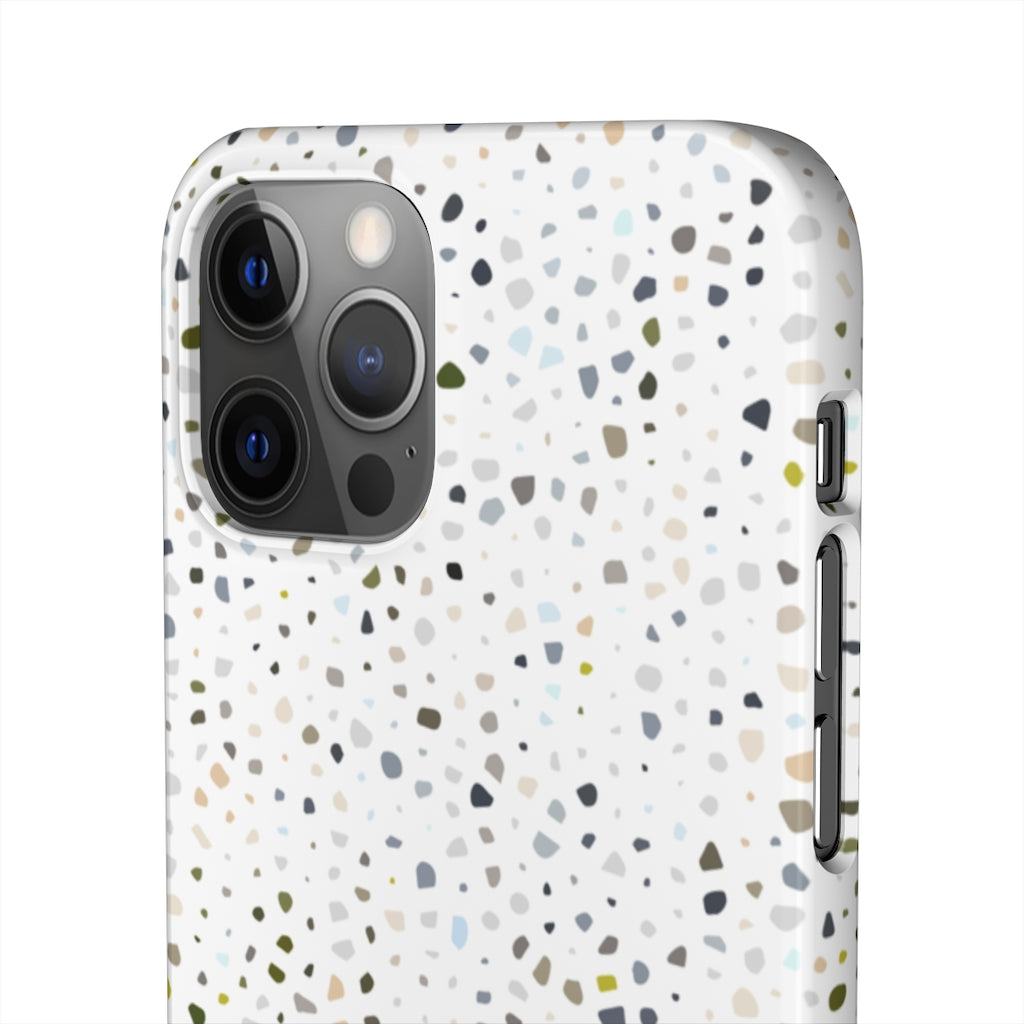 White Terrazzo Phone Case