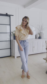 Peach Ruffle Blouse