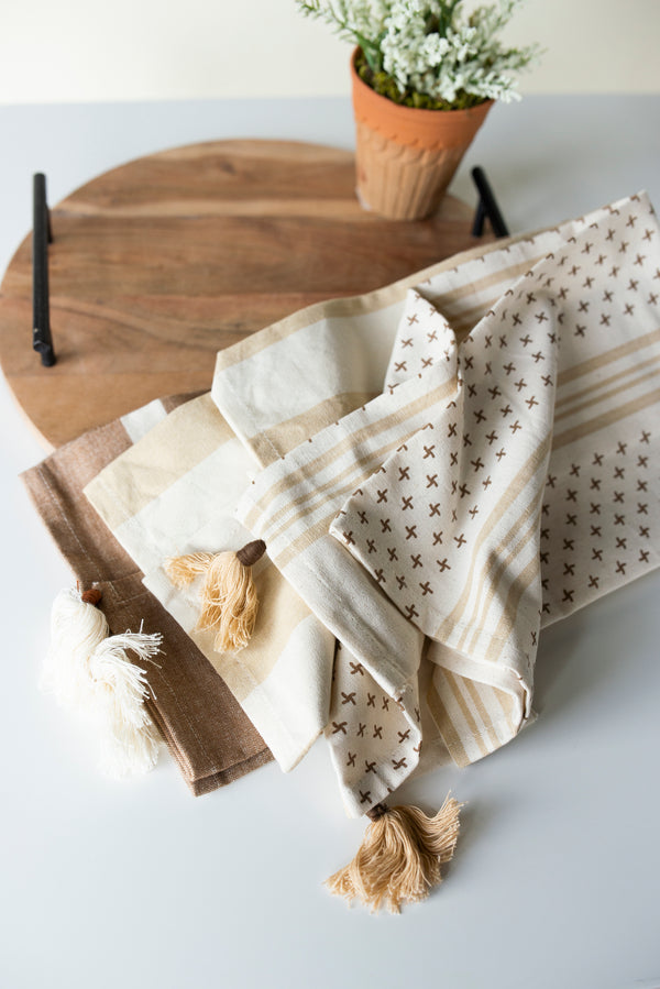 Embroidered Cross Tea Towels