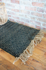 2x3 Hand Woven Junie Rug Black